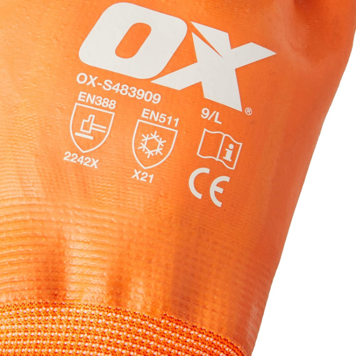 Ox Waterproof Thermal Latex Glove Orange/Black MyWorkwear.ie